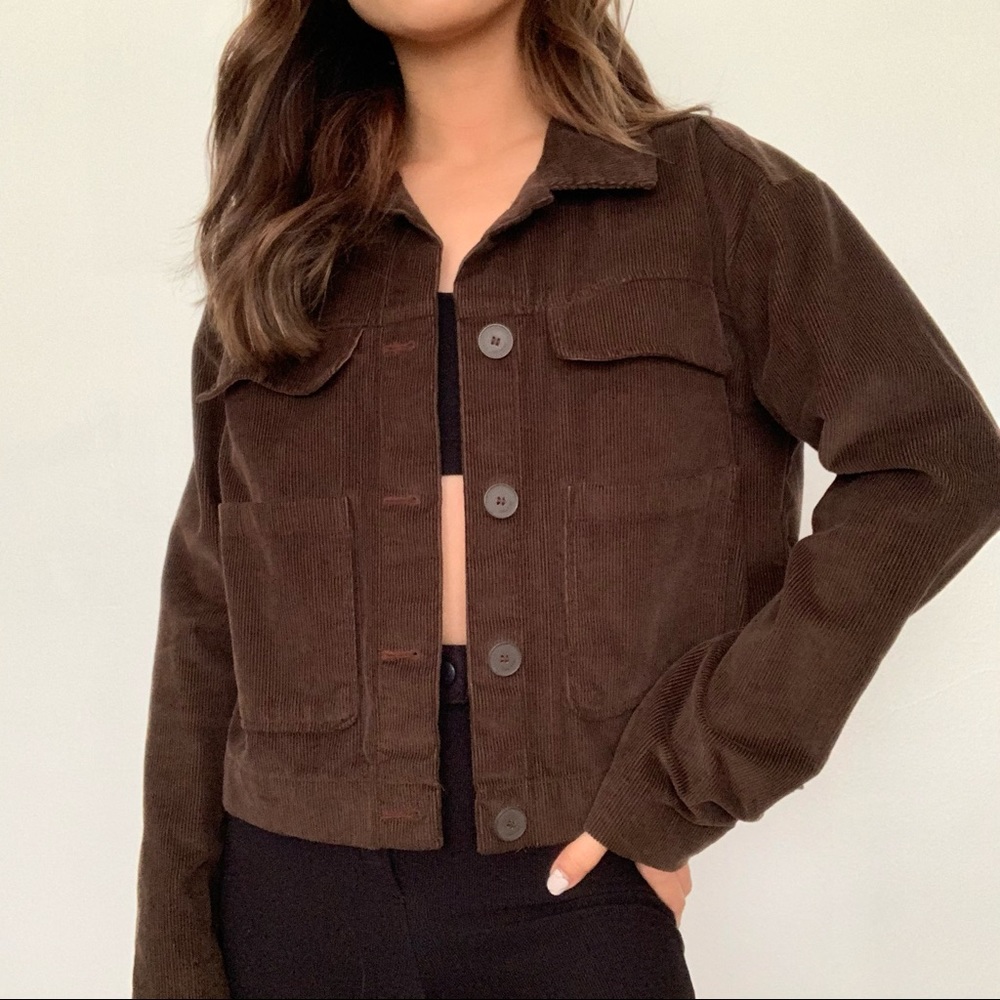 OAK + FORT Chocolate Brown Corduroy Jacket